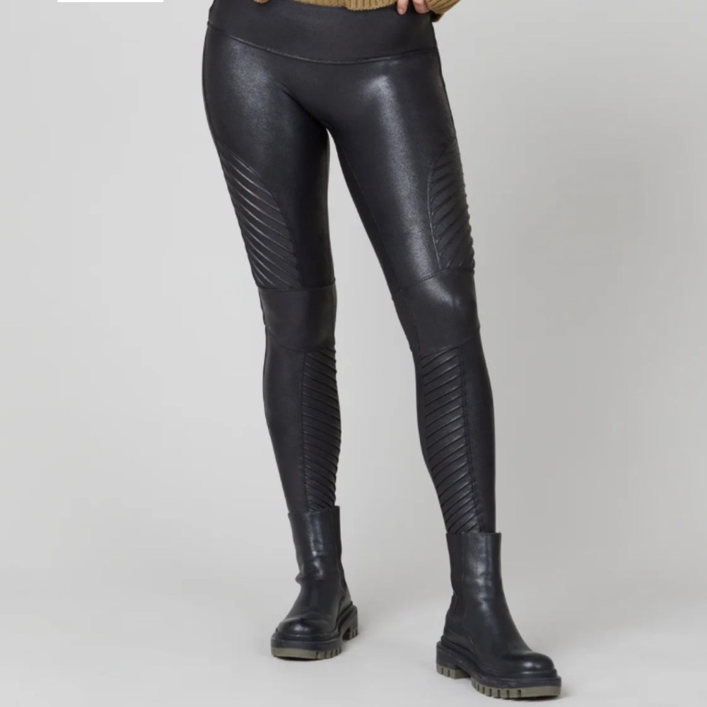 Spanx Faux Leather Moto Leggings